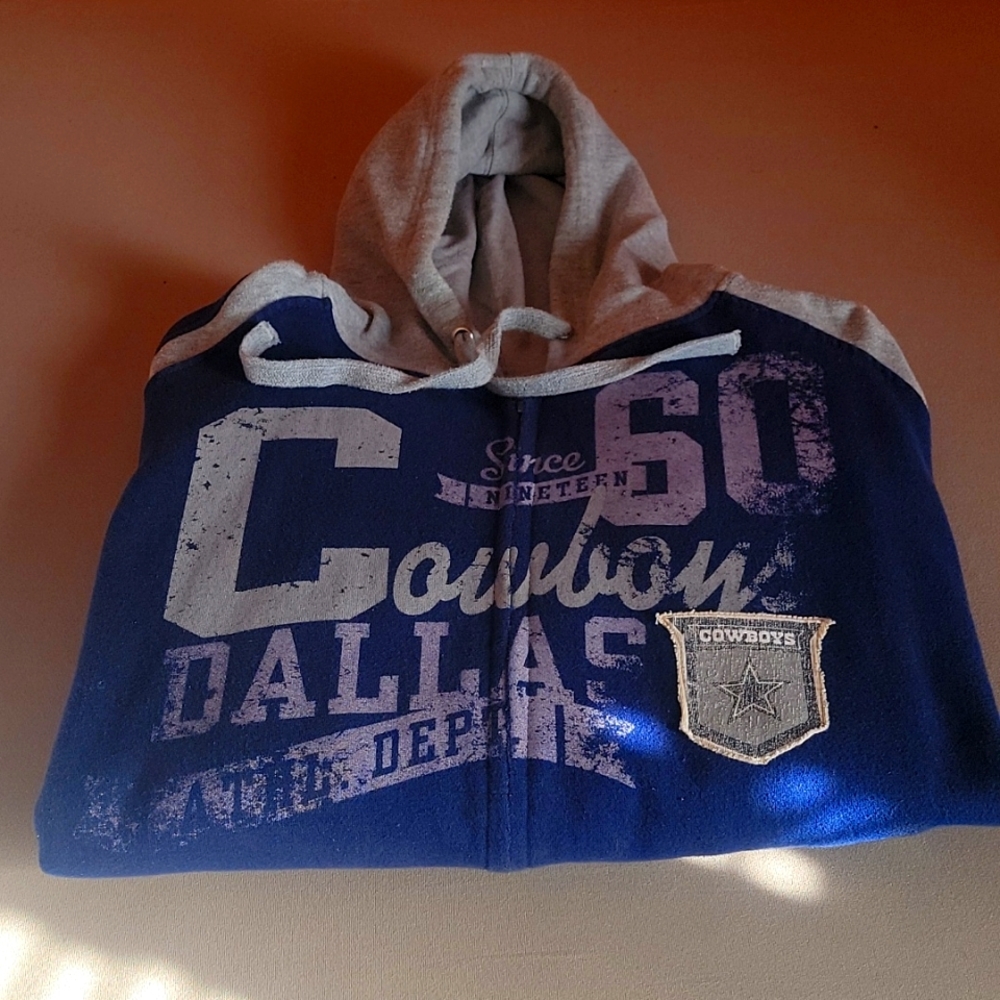 NFL Dallas Cowboys Blue and Gray Full-Zip Hoodie